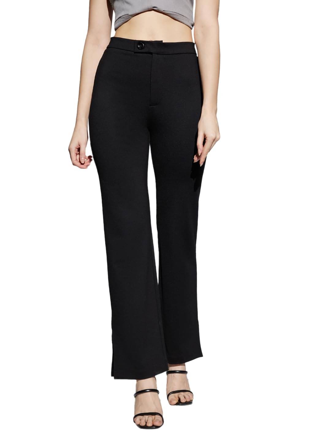     			Globus Women Cotton Blend Casual Trousers ( Black )