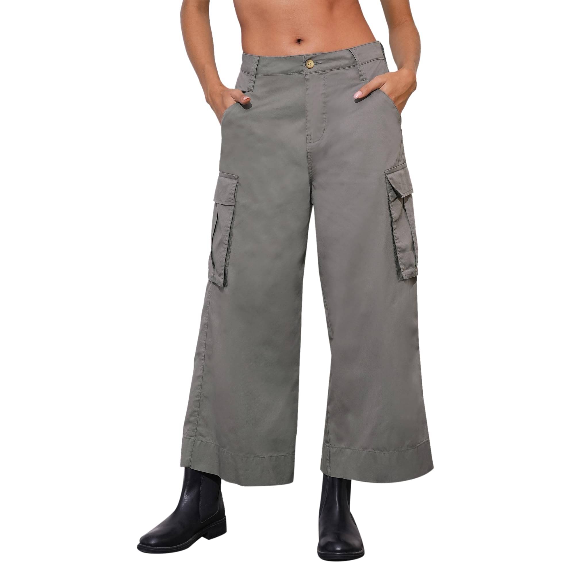     			Globus Women Cotton Blend Casual Trousers ( Grey )