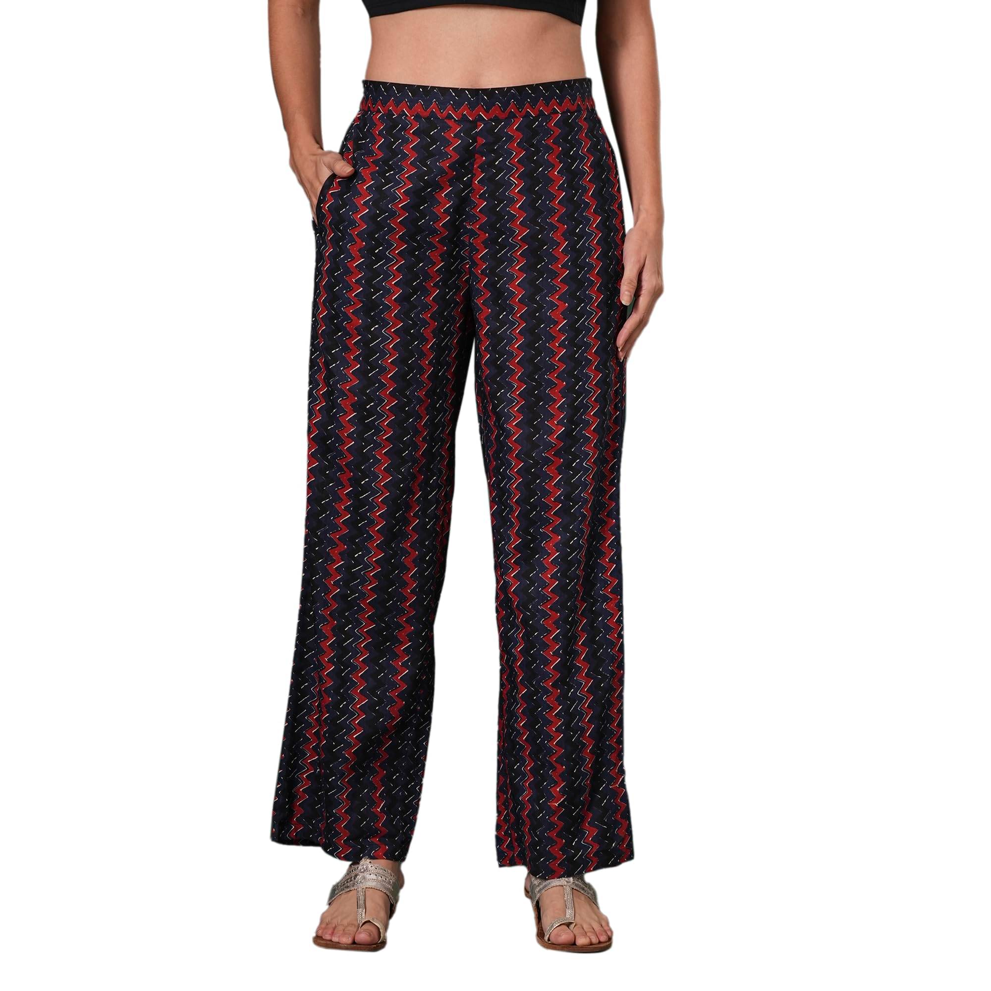     			Globus Women Cotton Blend Casual Trousers ( Blue )