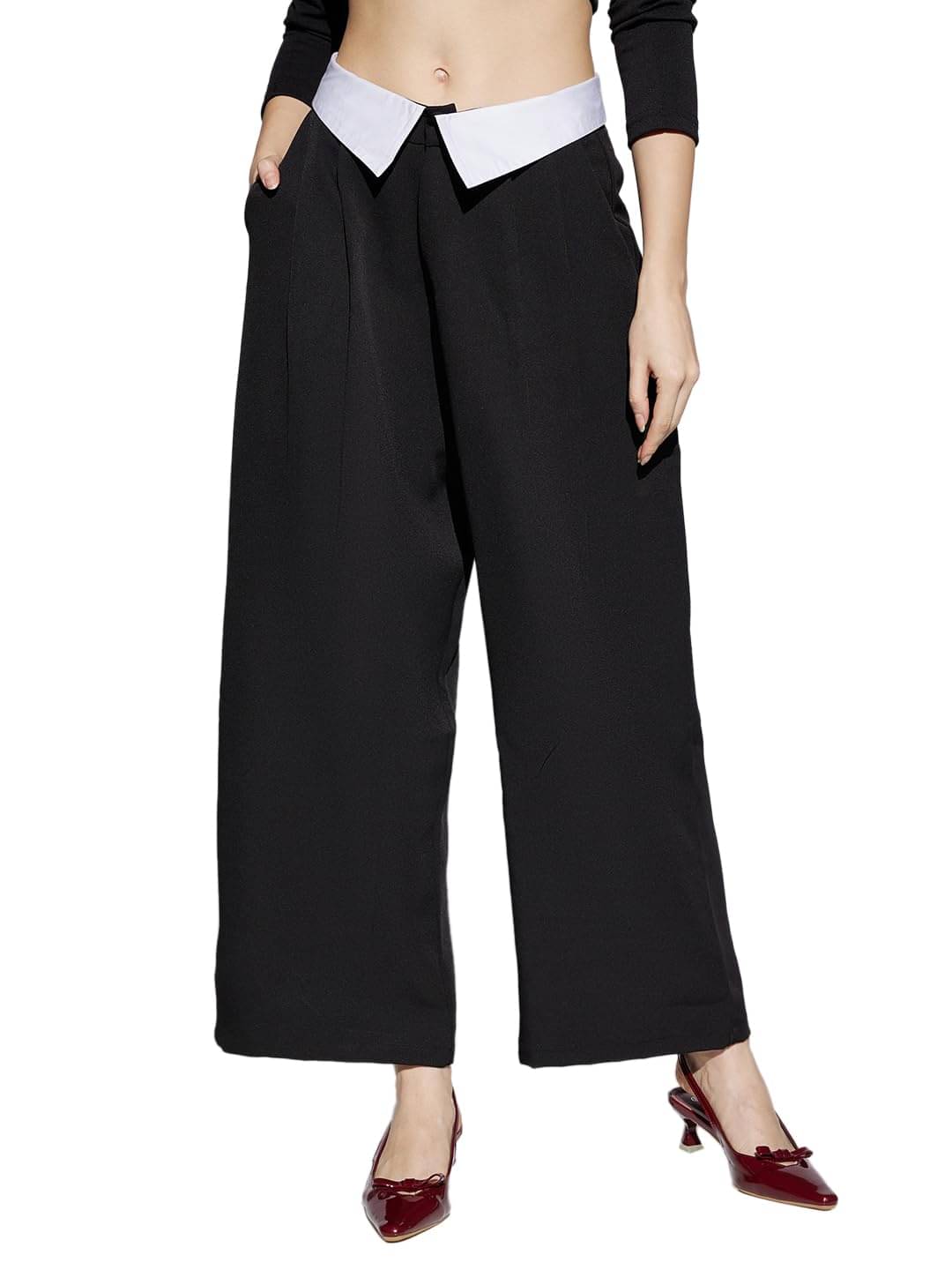     			Globus Women Cotton Casual Trousers ( Black )