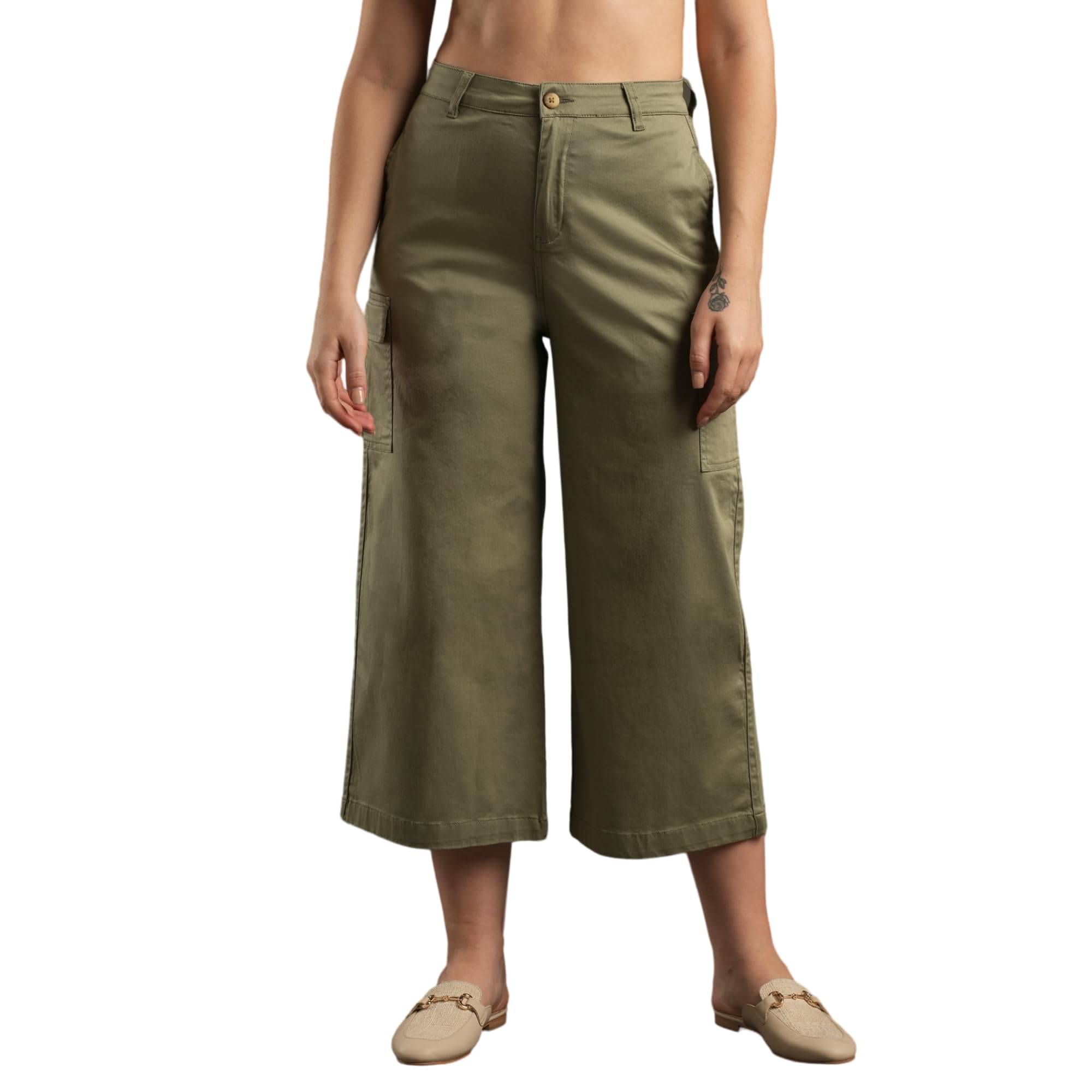     			Globus Women Denim Casual Trousers ( Green )