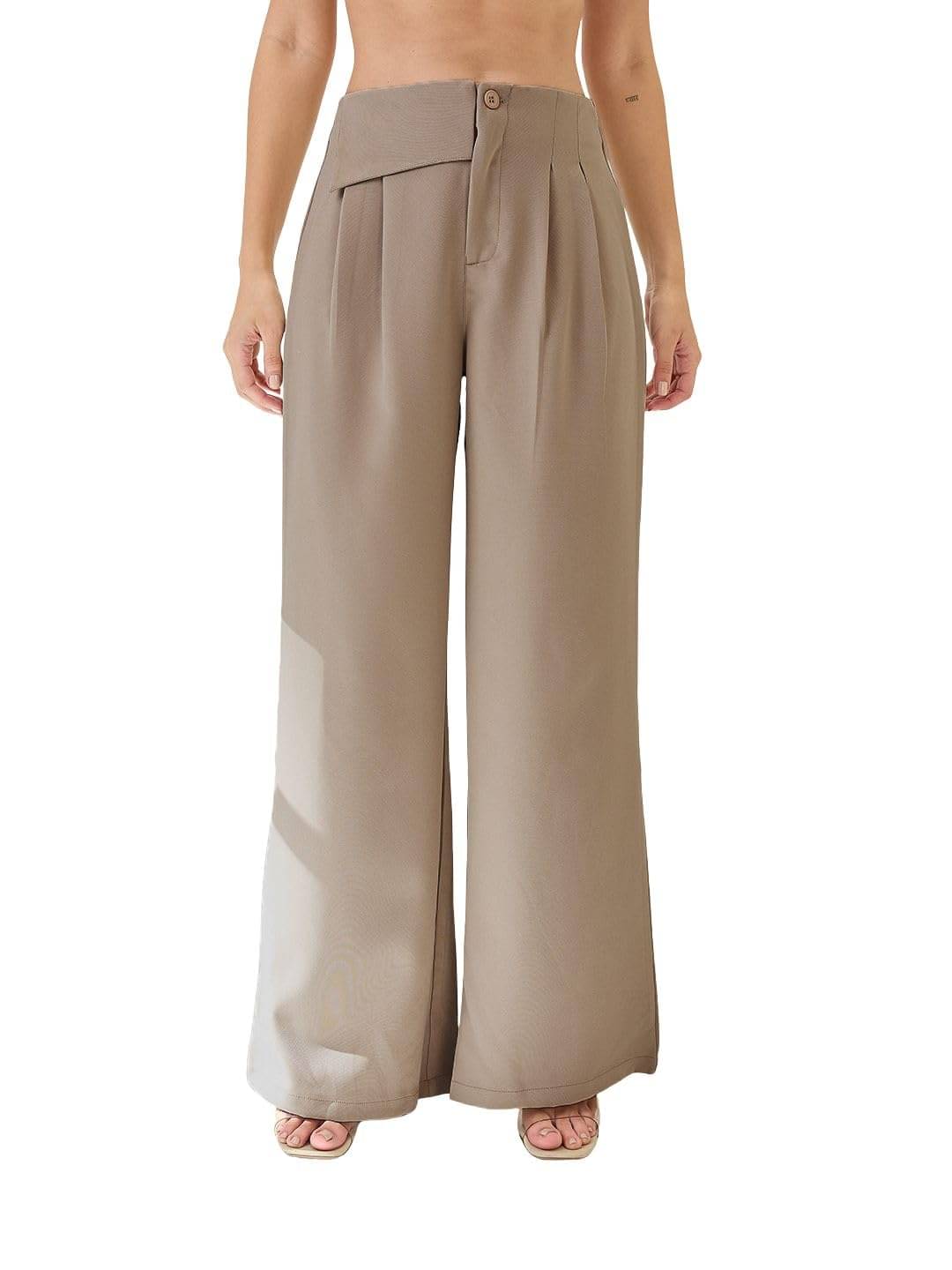     			Globus Women Rayon Blend Casual Trousers ( Beige )