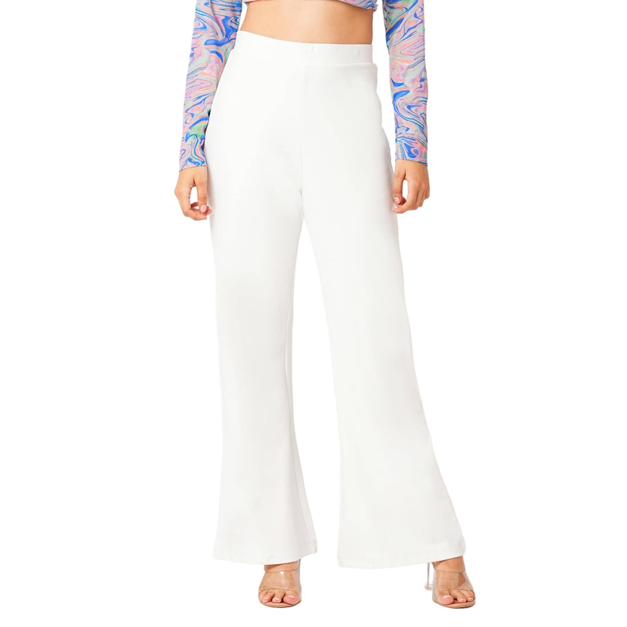     			Globus Women Rayon Blend Casual Trousers ( White )