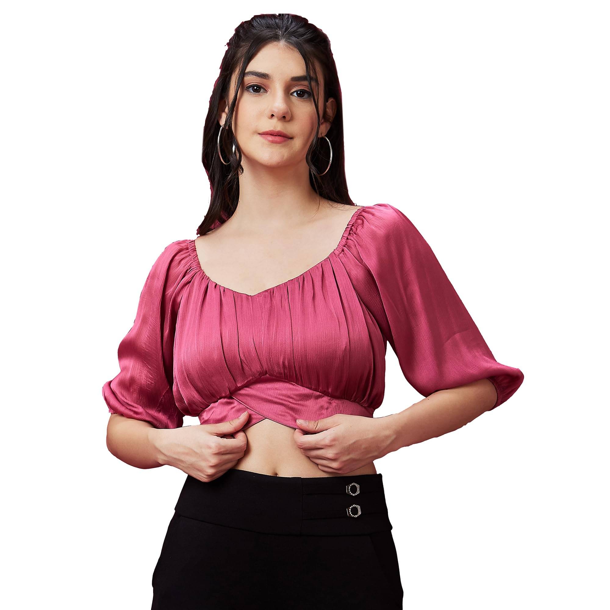     			Globus Women Rayon Casual Trousers ( Black )