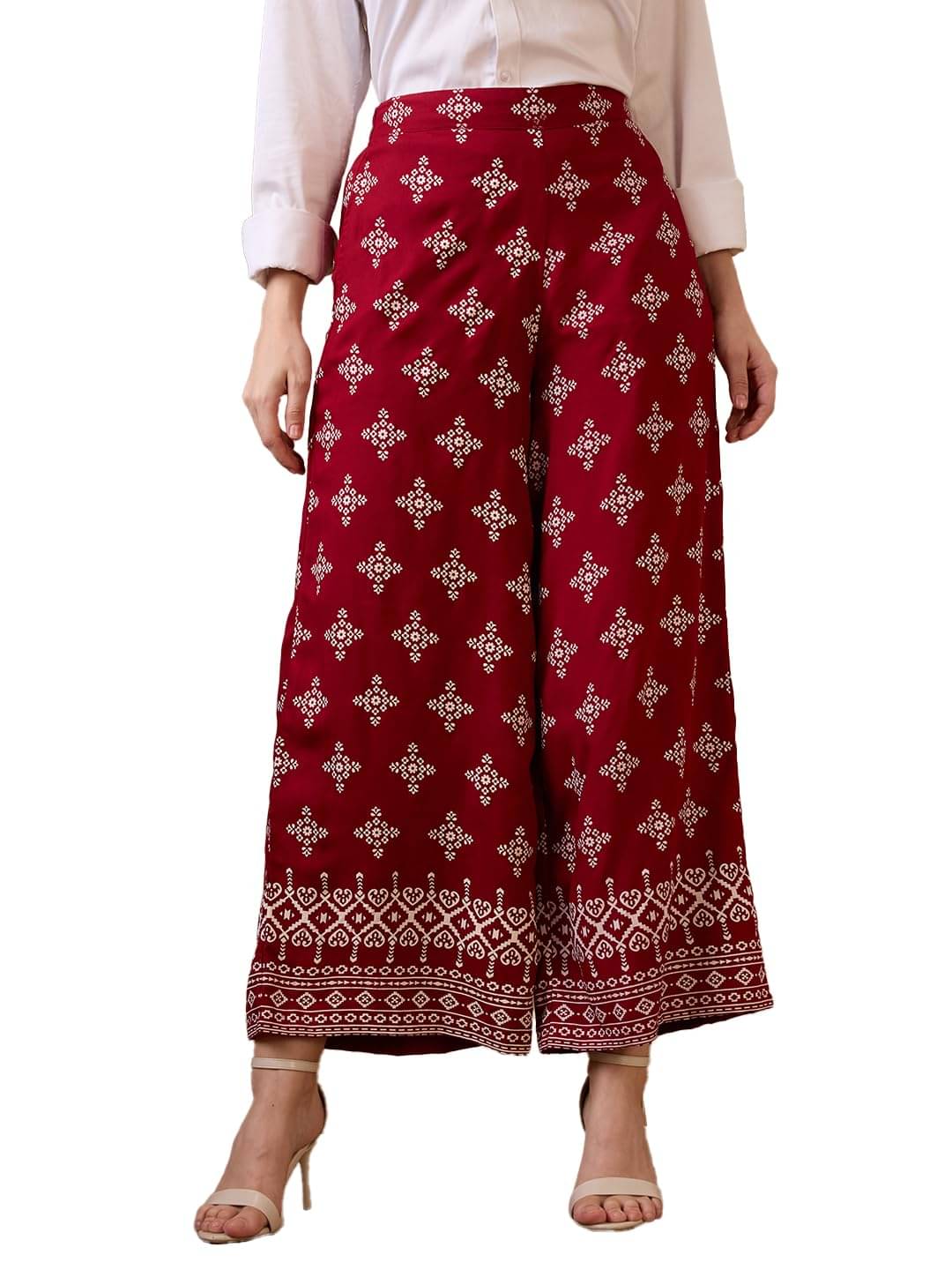     			Globus Women Silk Casual Trousers ( Maroon )