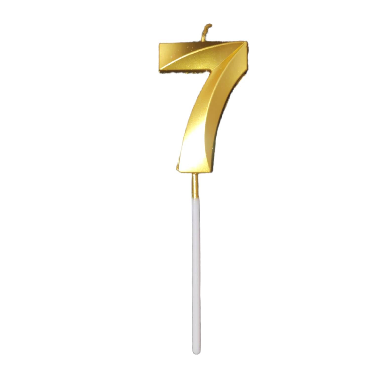     			Gold Number Metallic Candle - Perfect for Birthday, Anniversary & All Special Occasion Party Cake Decoration (Pack of 1) (7)