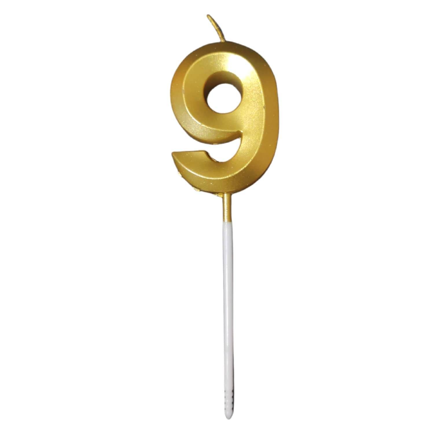     			Gold Number Metallic Candle - Perfect for Birthday, Anniversary & All Special Occasion Party Cake Decoration (Pack of 1) (9)