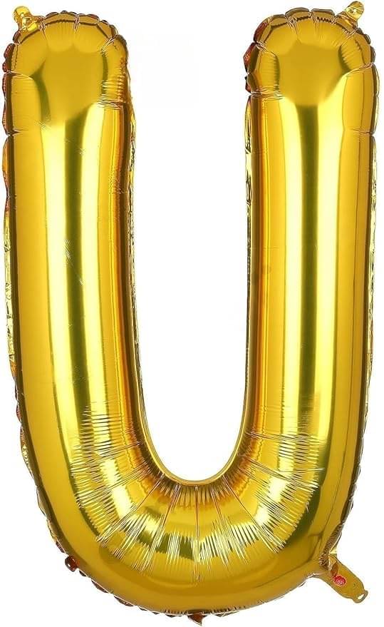     			Golden Letter Foil Balloon-16-Inch – Ideal for Birthday Decor, Anniversaries, Bachelorette Parties, Weddings, Farewells – Personalize with Names or Custom Messages Using Alphabet Balloons (Golden, U)