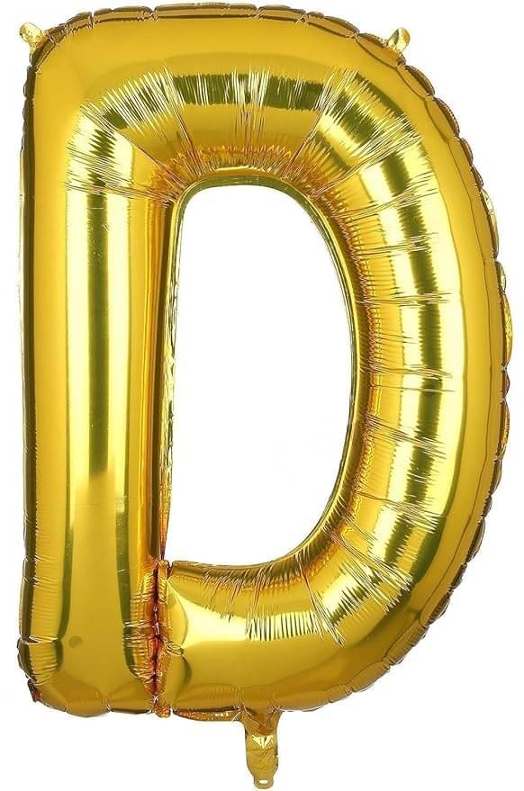     			Golden Letter Foil Balloon-16-Inch – Ideal for Birthday Decor, Anniversaries, Bachelorette Parties, Weddings, Farewells – Personalize with Names or Custom Messages Using Alphabet Balloons (Golden, D)