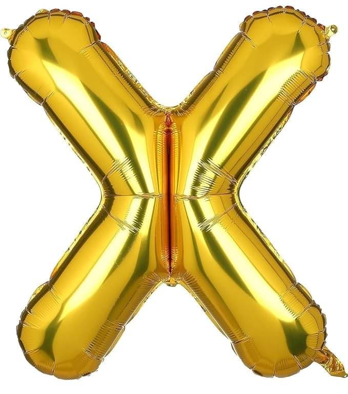     			Golden Letter Foil Balloon-16-Inch – Ideal for Birthday Decor, Anniversaries, Bachelorette Parties, Weddings, Farewells – Personalize with Names or Custom Messages Using Alphabet Balloons (Golden, X)