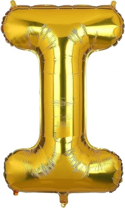     			Golden Letter Foil Balloon-16-Inch – Ideal for Birthday Decor, Anniversaries, Bachelorette Parties, Weddings, Farewells – Personalize with Names or Custom Messages Using Alphabet Balloons (Golden, I)