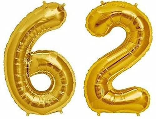     			Golden Number Foil Balloon-16-Inch – Ideal for Birthday Decor, Anniversaries, Parties, Weddings, Farewells – Personalize with Names or Custom Messages Using Number Balloons (Pack of 2) (Golden, 6 & 2)