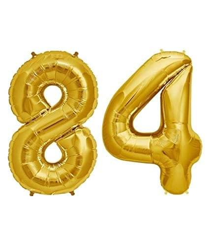     			Golden Number Foil Balloon-16-Inch – Ideal for Birthday Decor, Anniversaries, Parties, Weddings, Farewells – Personalize with Names or Custom Messages Using Number Balloons (Pack of 2) (Golden, 8 & 4)