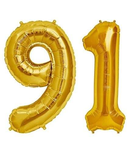     			Golden Number Foil Balloon-16-Inch – Ideal for Birthday Decor, Anniversaries, Parties, Weddings, Farewells – Personalize with Names or Custom Messages Using Number Balloons (Pack of 2) (Golden, 9 & 1)