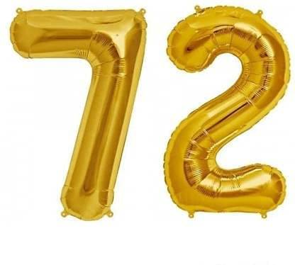     			Golden Number Foil Balloon-16-Inch – Ideal for Birthday Decor, Anniversaries, Parties, Weddings, Farewells – Personalize with Names or Custom Messages Using Number Balloons (Pack of 2) (Golden, 7 & 2)