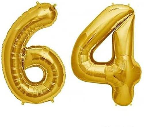     			Golden Number Foil Balloon-16-Inch – Ideal for Birthday Decor, Anniversaries, Parties, Weddings, Farewells – Personalize with Names or Custom Messages Using Number Balloons (Pack of 2) (Golden, 6 & 4)