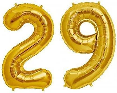    			Golden Number Foil Balloon-16-Inch – Ideal for Birthday Decor, Anniversaries, Parties, Weddings, Farewells – Personalize with Names or Custom Messages Using Number Balloons (Pack of 2) (Golden, 2 & 9)