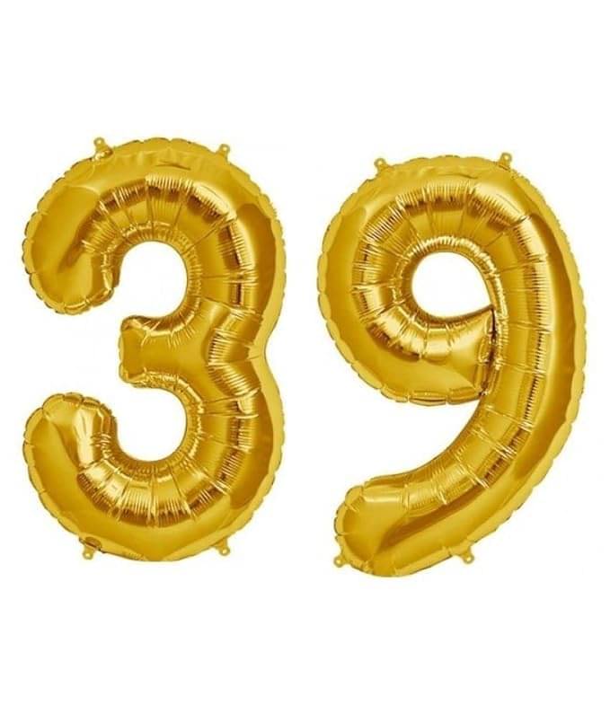     			Golden Number Foil Balloon-16-Inch – Ideal for Birthday Decor, Anniversaries, Parties, Weddings, Farewells – Personalize with Names or Custom Messages Using Number Balloons (Pack of 2) (Golden, 3 & 9)