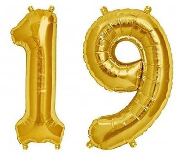     			Golden Number Foil Balloon-16-Inch – Ideal for Birthday Decor, Anniversaries, Parties, Weddings, Farewells – Personalize with Names or Custom Messages Using Number Balloons (Pack of 2) (Golden, 1 & 9)