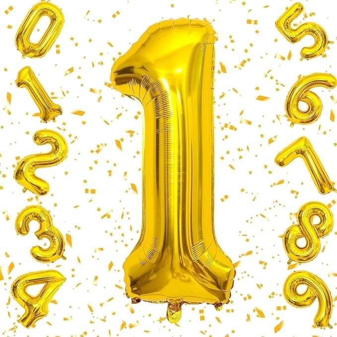     			Golden Number Foil Balloon-16-Inch – Ideal for Birthday Decor, Anniversaries, Parties, Weddings, Farewells – Personalize with Names or Custom Messages Using Number Balloons (Pack of 1) (Golden, 1)