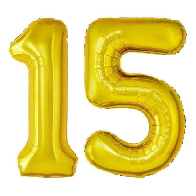     			Golden Number Foil Balloon-16-Inch – Ideal for Birthday Decor, Anniversaries, Parties, Weddings, Farewells – Personalize with Names or Custom Messages Using Number Balloons (Pack of 2) (Golden, 1 & 5)