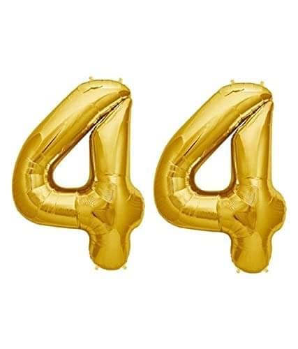     			Golden Number Foil Balloon-16-Inch – Ideal for Birthday Decor, Anniversaries, Parties, Weddings, Farewells – Personalize with Names or Custom Messages Using Number Balloons (Pack of 2) (Golden, 4 & 4)