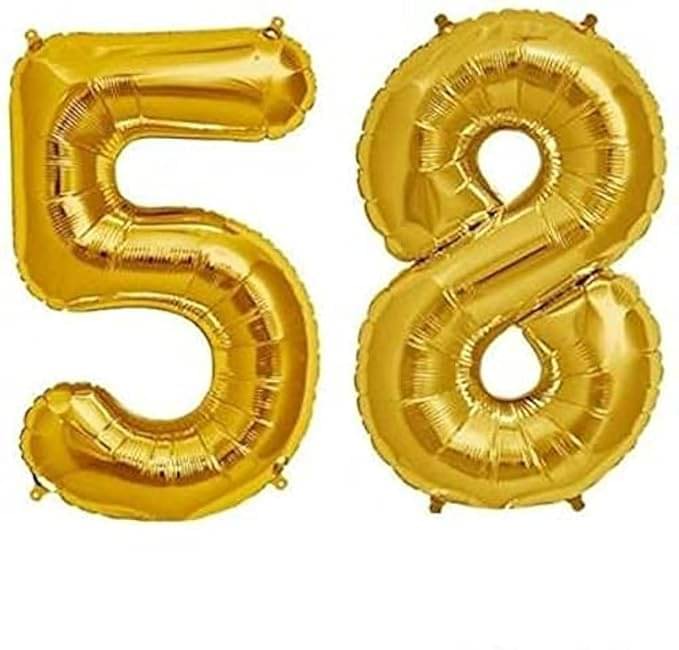     			Golden Number Foil Balloon-16-Inch – Ideal for Birthday Decor, Anniversaries, Parties, Weddings, Farewells – Personalize with Names or Custom Messages Using Number Balloons (Pack of 2) (Golden, 5 & 8)
