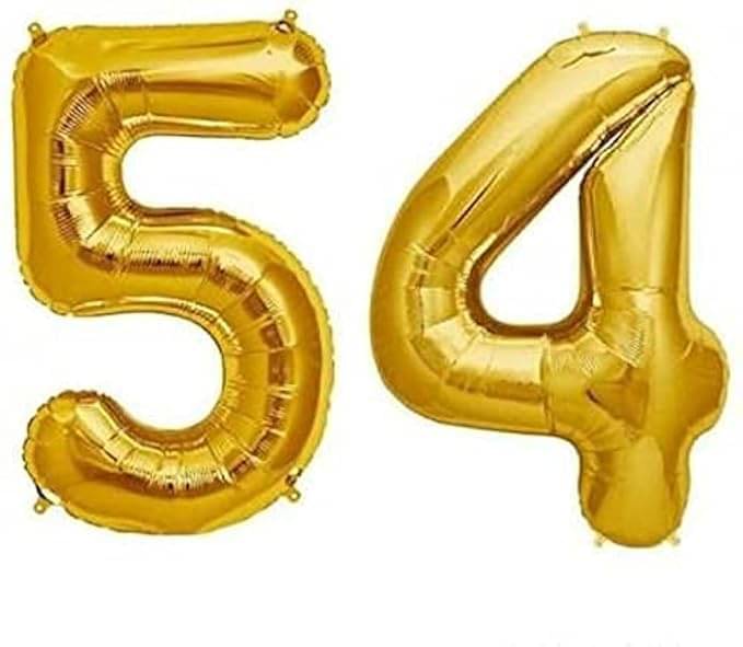     			Golden Number Foil Balloon-16-Inch – Ideal for Birthday Decor, Anniversaries, Parties, Weddings, Farewells – Personalize with Names or Custom Messages Using Number Balloons (Pack of 2) (Golden, 5 & 4)