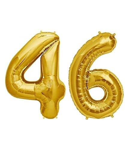     			Golden Number Foil Balloon-16-Inch – Ideal for Birthday Decor, Anniversaries, Parties, Weddings, Farewells – Personalize with Names or Custom Messages Using Number Balloons (Pack of 2) (Golden, 4 & 6)