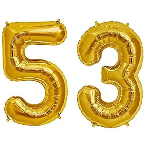     			Golden Number Foil Balloon-16-Inch – Ideal for Birthday Decor, Anniversaries, Parties, Weddings, Farewells – Personalize with Names or Custom Messages Using Number Balloons (Pack of 2) (Golden, 5 & 3)