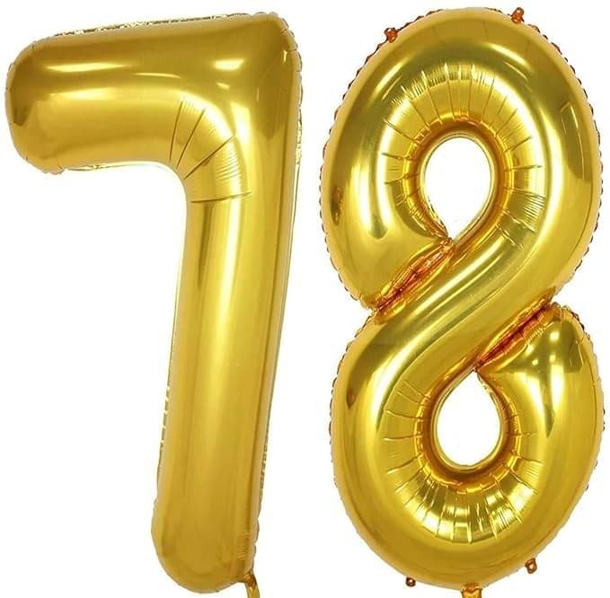     			Golden Number Foil Balloon-16-Inch – Ideal for Birthday Decor, Anniversaries, Parties, Weddings, Farewells – Personalize with Names or Custom Messages Using Number Balloons (Pack of 2) (Golden, 7 & 8)