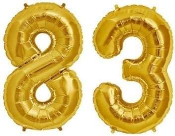     			Golden Number Foil Balloon-16-Inch – Ideal for Birthday Decor, Anniversaries, Parties, Weddings, Farewells – Personalize with Names or Custom Messages Using Number Balloons (Pack of 2) (Golden, 8 & 3)