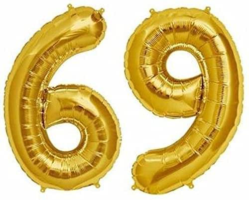     			Golden Number Foil Balloon-16-Inch – Ideal for Birthday Decor, Anniversaries, Parties, Weddings, Farewells – Personalize with Names or Custom Messages Using Number Balloons (Pack of 2) (Golden, 6 & 9)