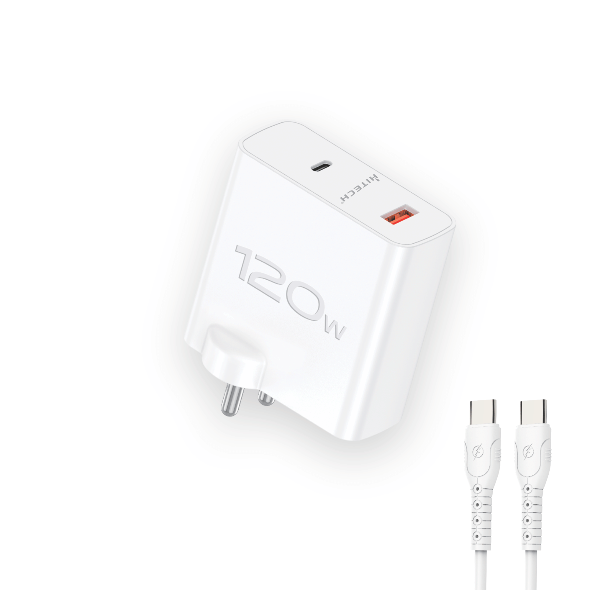 HiTech Fusion Super VOOC 120 W Mobile Charger-White HiTech Fusion Super VOOC 120 W Mobile Charger-White
