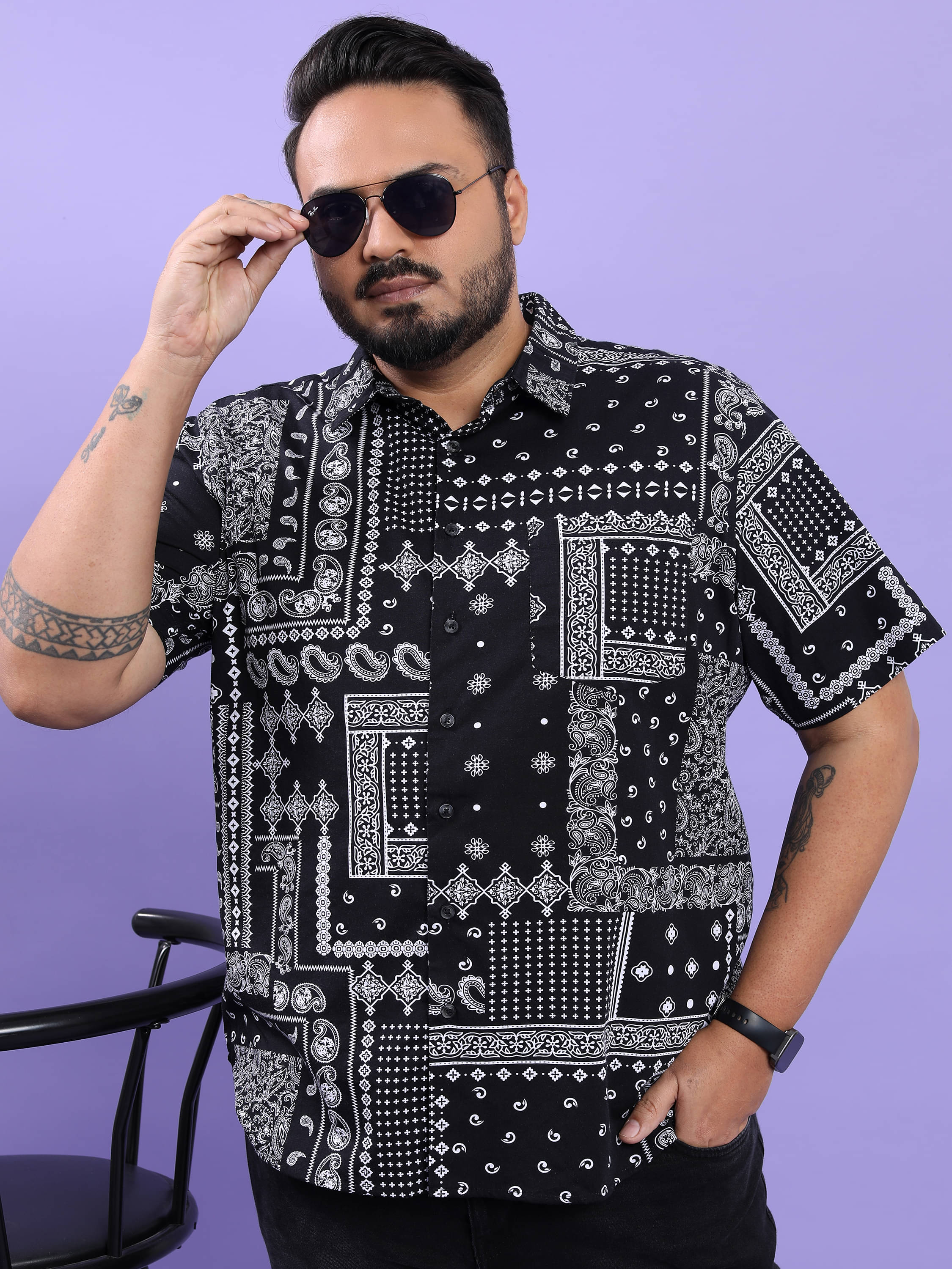Highlander 100% Cotton Regular Fit Printed Half Sleeves Men's Casual Shirt - Black ( Pack of 1 ) Highlander 100% Cotton Regular Fit Printed Half Sleeves Men's Casual Shirt - Black ( Pack of 1 )