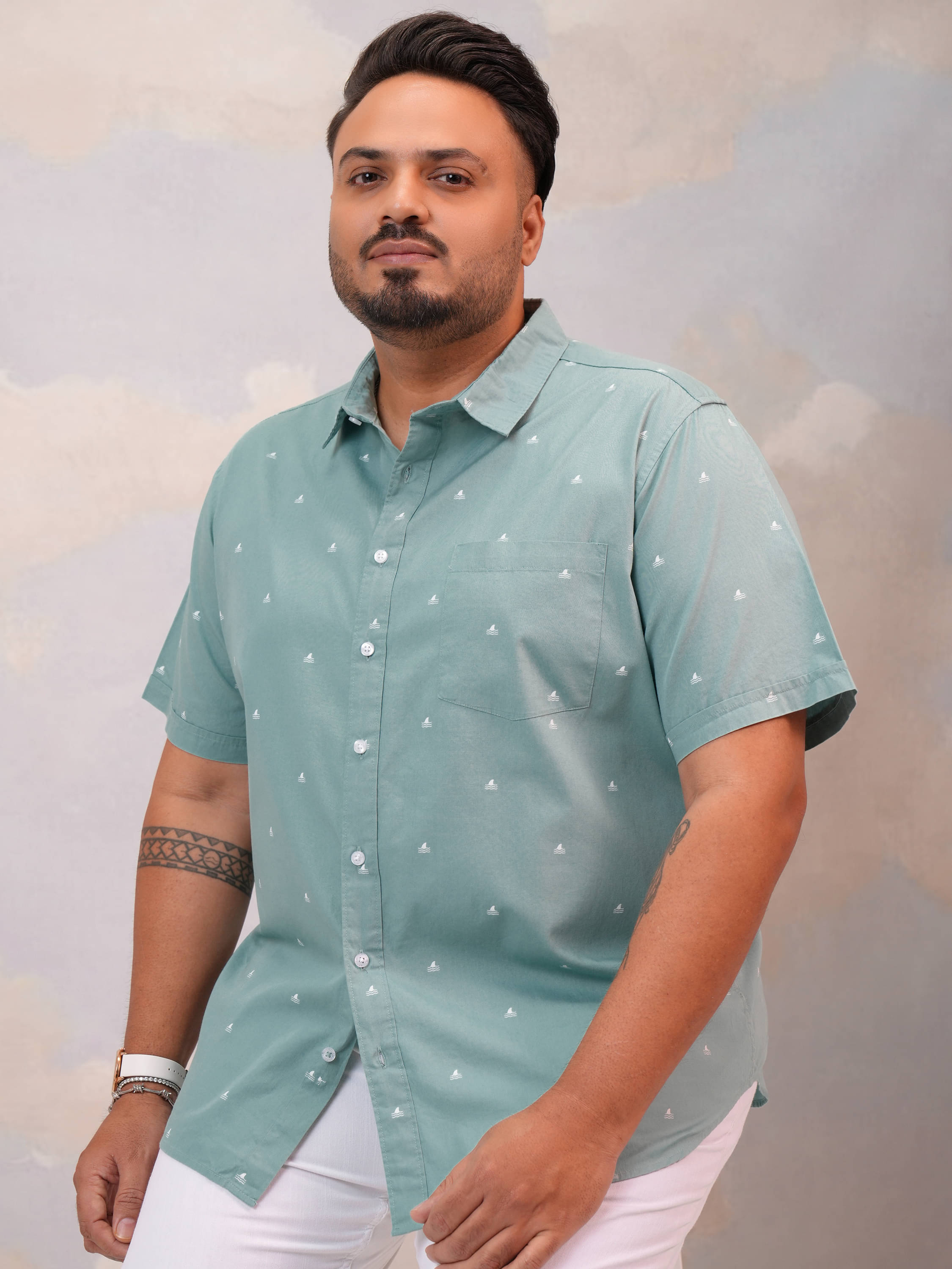 Highlander 100% Cotton Relaxed Fit Printed Half Sleeves Men's Casual Shirt - Sea Green ( Pack of 1 ) Highlander 100% Cotton Relaxed Fit Printed Half Sleeves Men's Casual Shirt - Sea Green ( Pack of 1 )