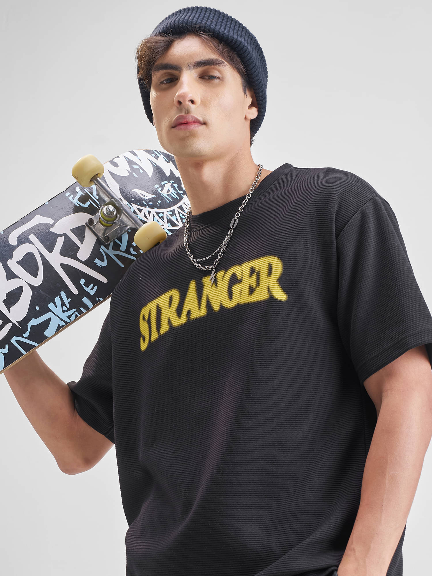     			Highlander Men Cotton Blend Relaxed Fit Printed T-Shirt ( Black )