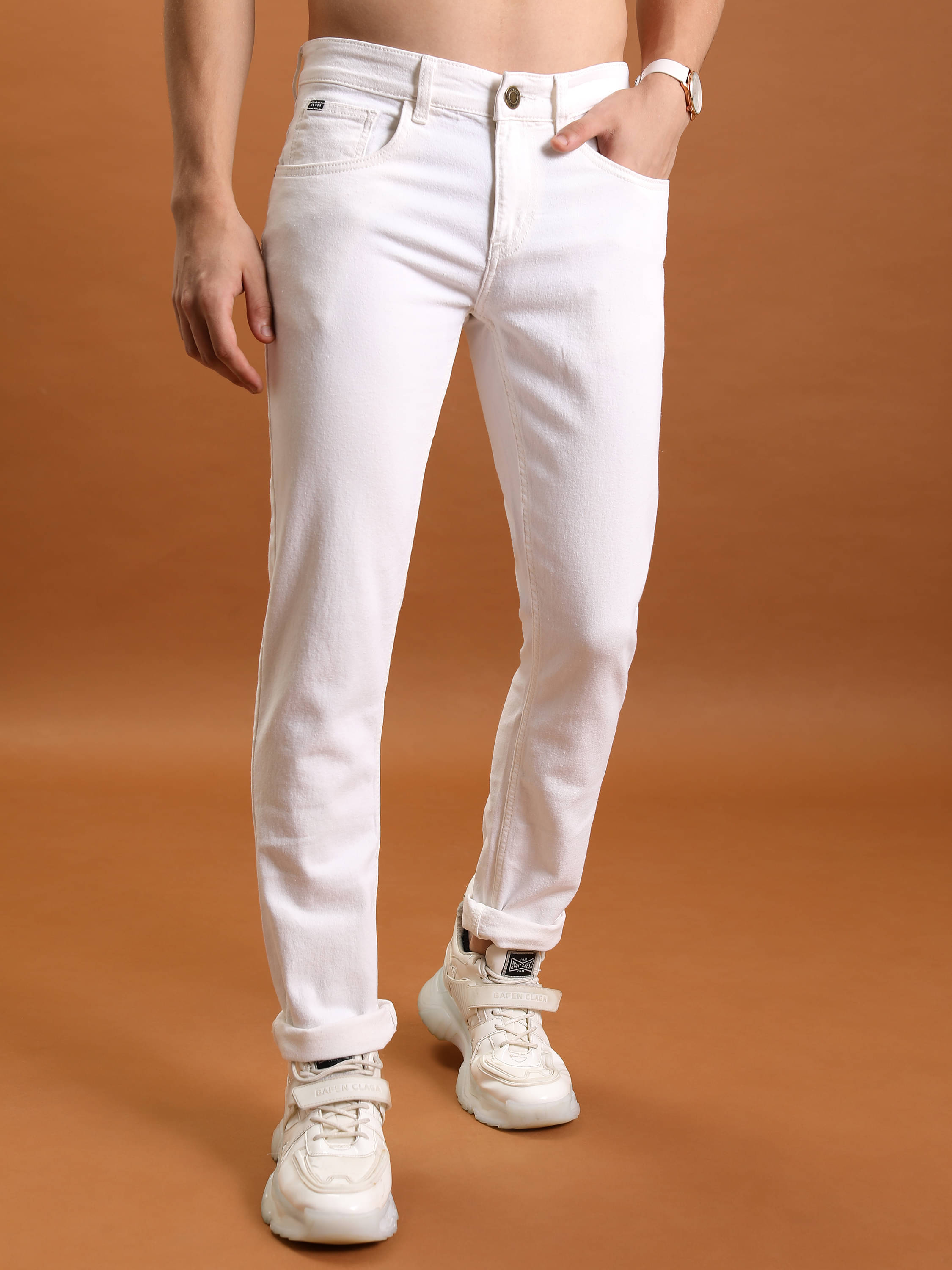     			Highlander Regular Fit Basic Men's Jeans - White ( Pack of 1 )