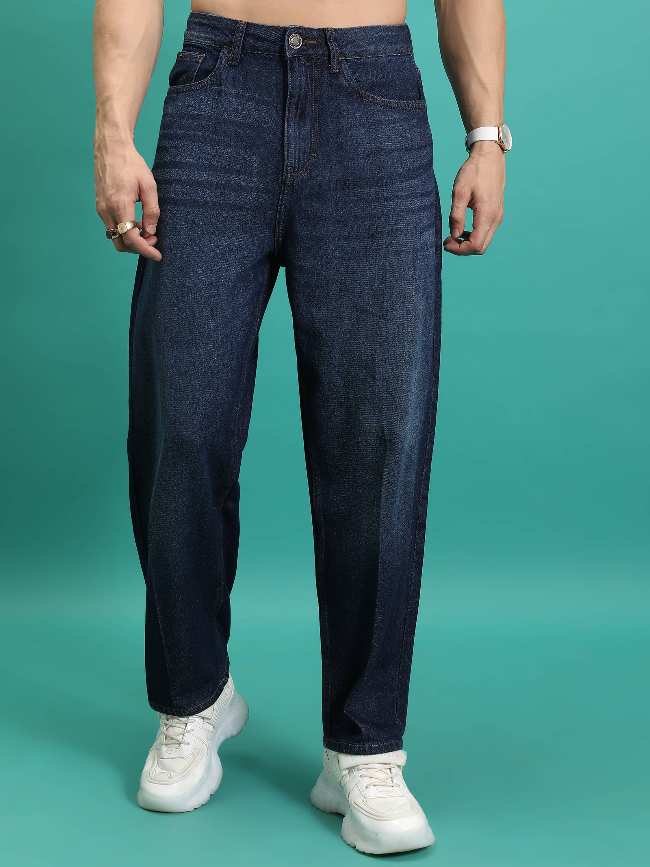 Highlander Relaxed Solid Men's Jeans - Indigo ( Pack of 1 ) - Jeans | Buy online on ZillyBuy