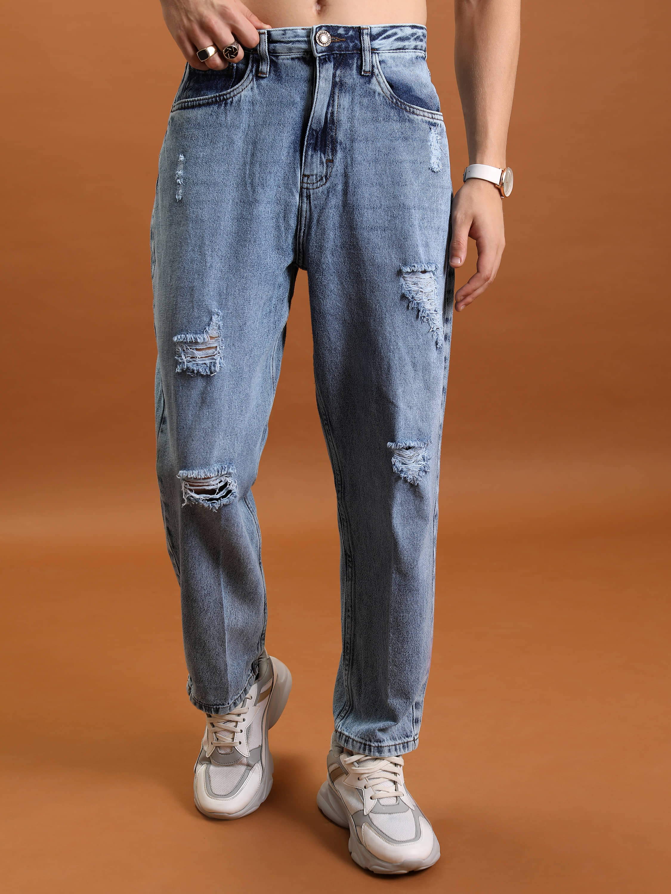 Highlander Relaxed Solid Men's Jeans - Light Blue ( Pack of 1 ) - Jeans | Buy online on ZillyBuy