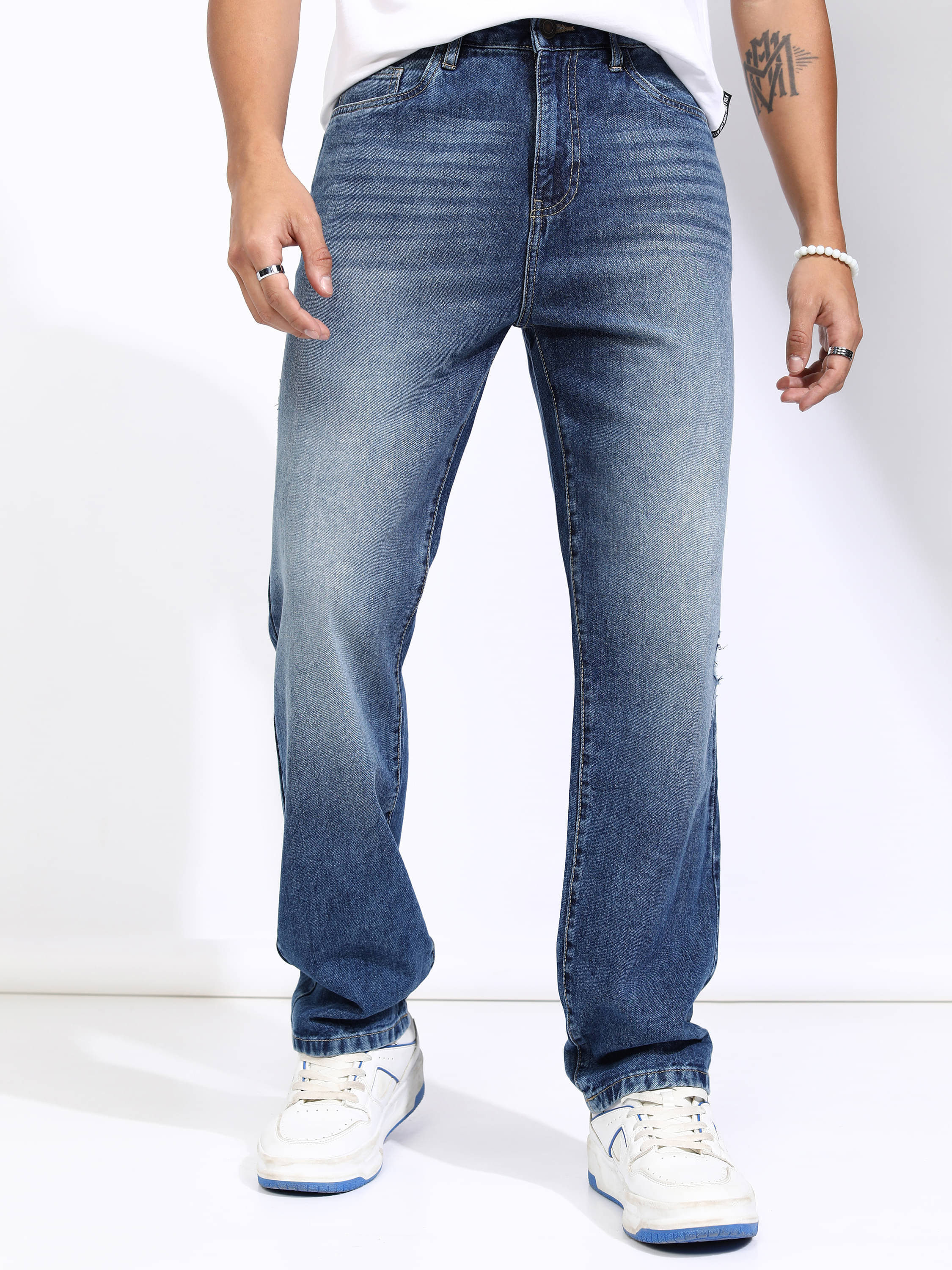 Highlander Straight Basic Men's Jeans - Blue ( Pack of 1 ) Highlander Straight Basic Men's Jeans - Blue ( Pack of 1 )