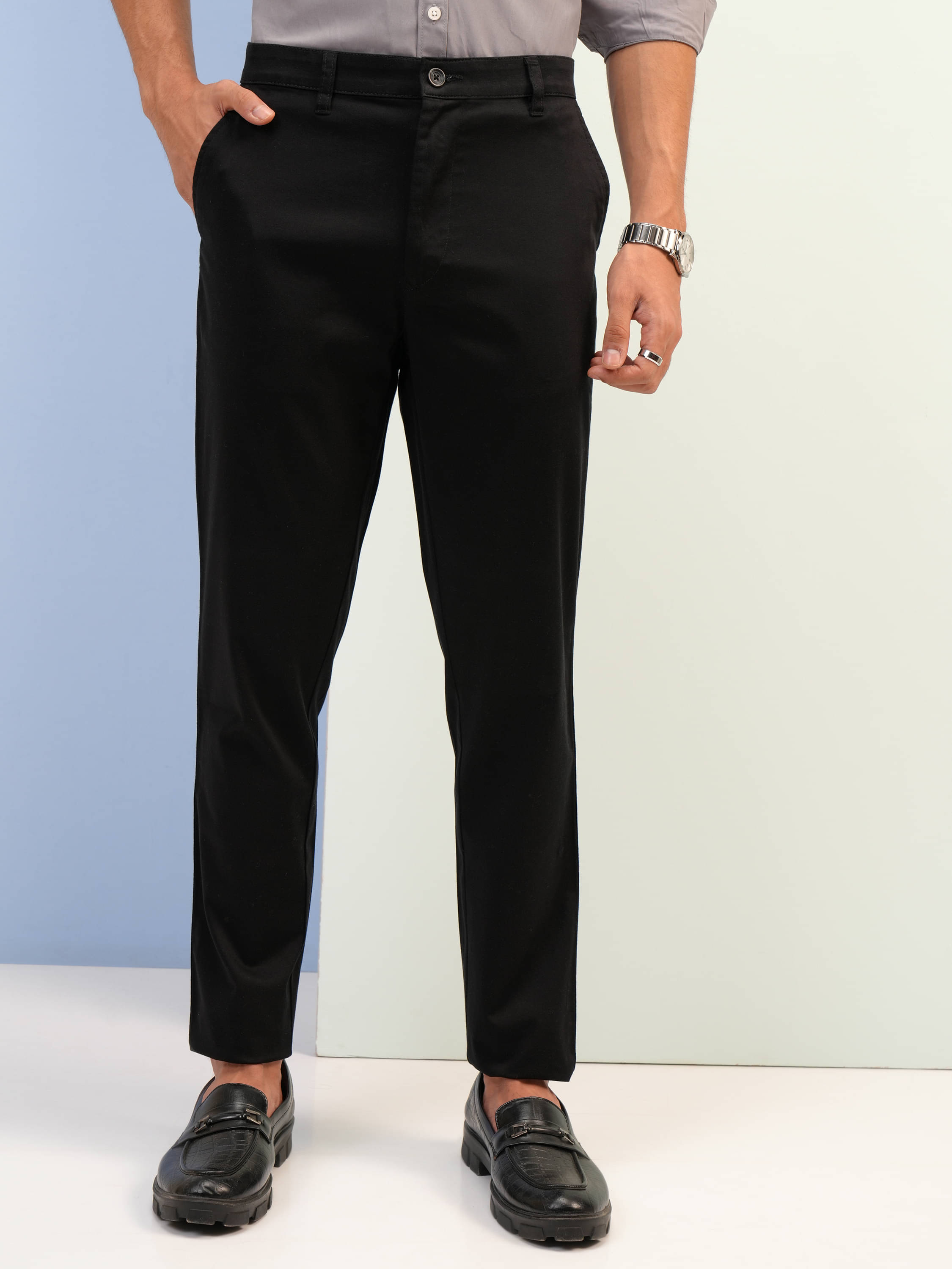     			Highlander Tapered Men's Chinos - Black ( Pack of 1 )