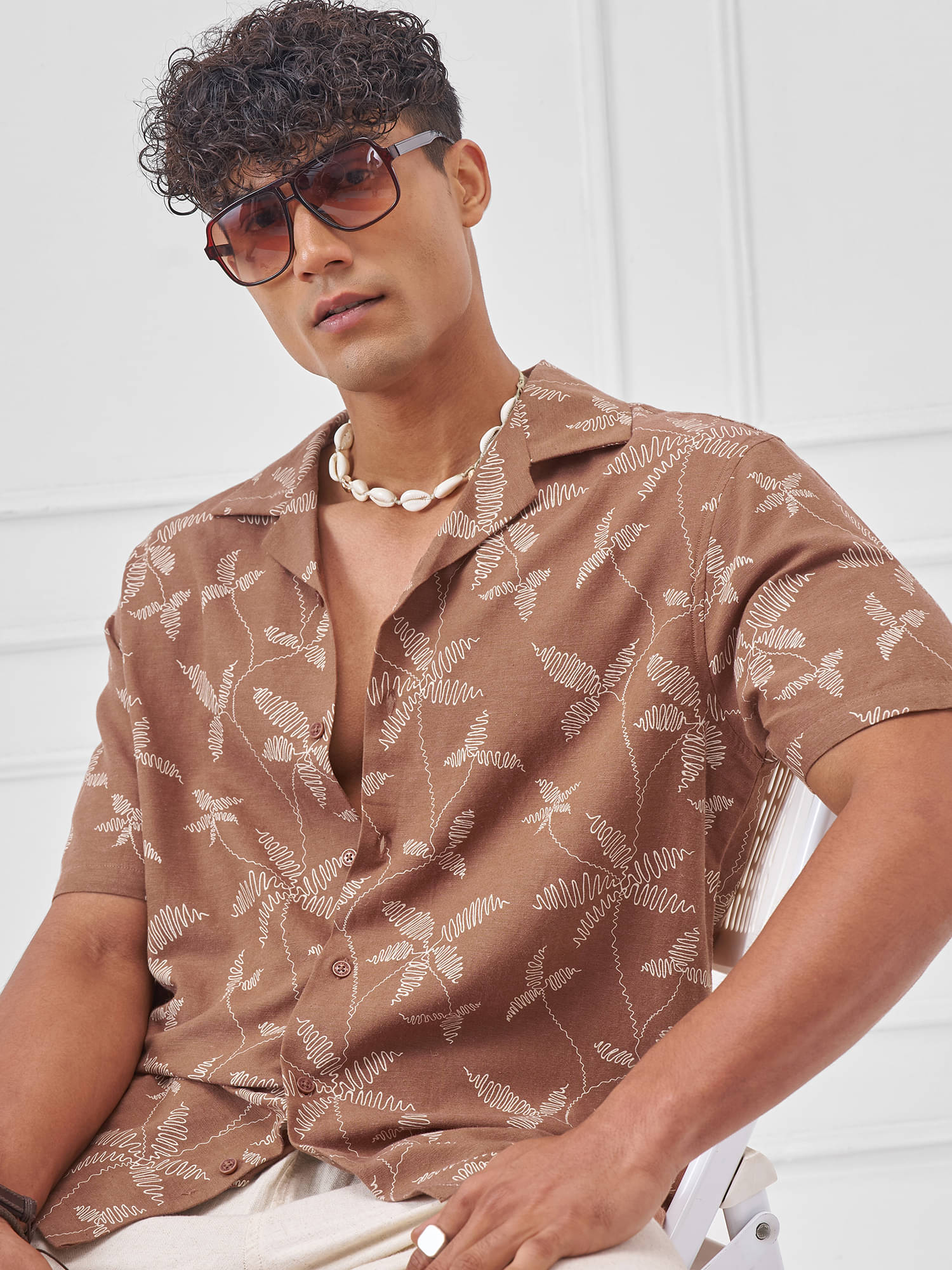 Highlander Viscose Relaxed Fit Printed Half Sleeves Men's Casual Shirt - Cream ( Pack of 1 ) Highlander Viscose Relaxed Fit Printed Half Sleeves Men's Casual Shirt - Cream ( Pack of 1 )