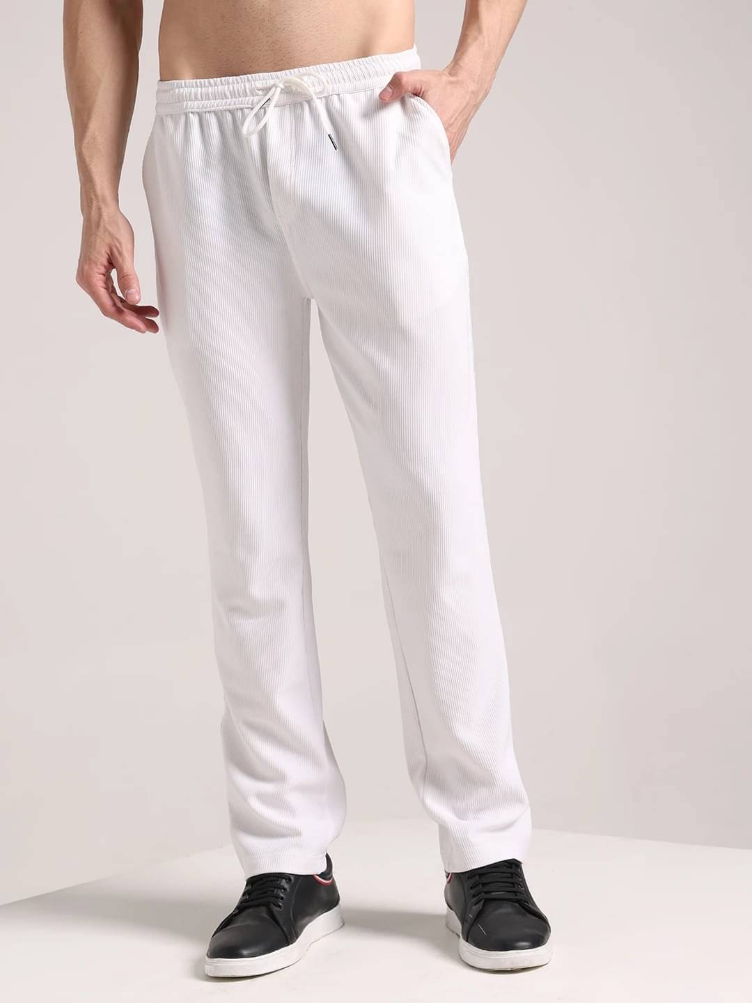     			INDICLUB Loose Men's Trouser - White ( Pack of 1 )