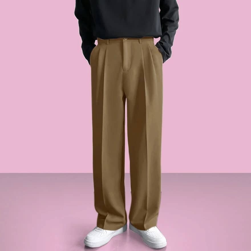 INDICLUB Loose Men's Korean Pant - Cream ( Pack of 1 ) - Trousers | Buy online on ZillyBuy