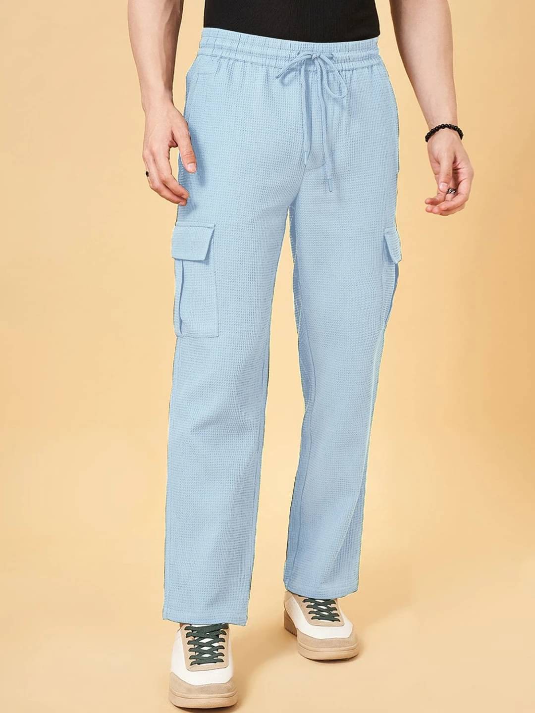     			INDICLUB Loose Men's Trouser - Light Blue ( Pack of 1 )