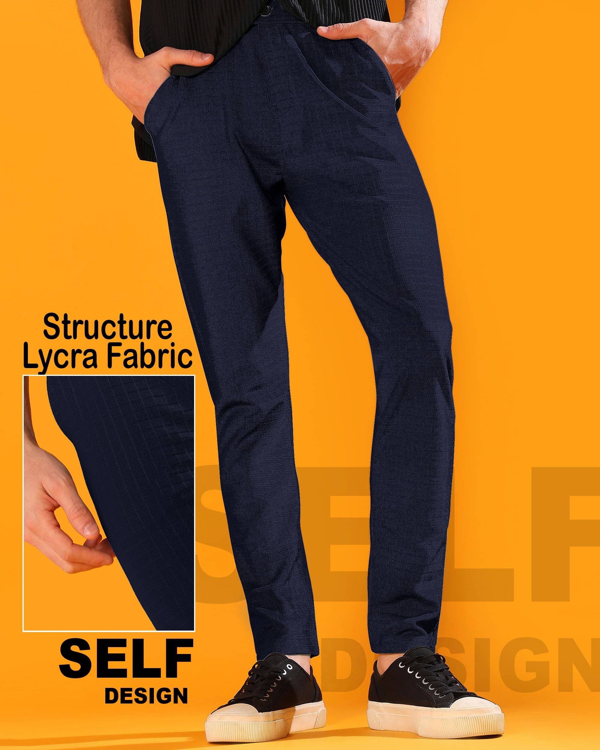    			INDICLUB Regular Men's Formal Trouser - Dark Blue ( Pack of 1 )
