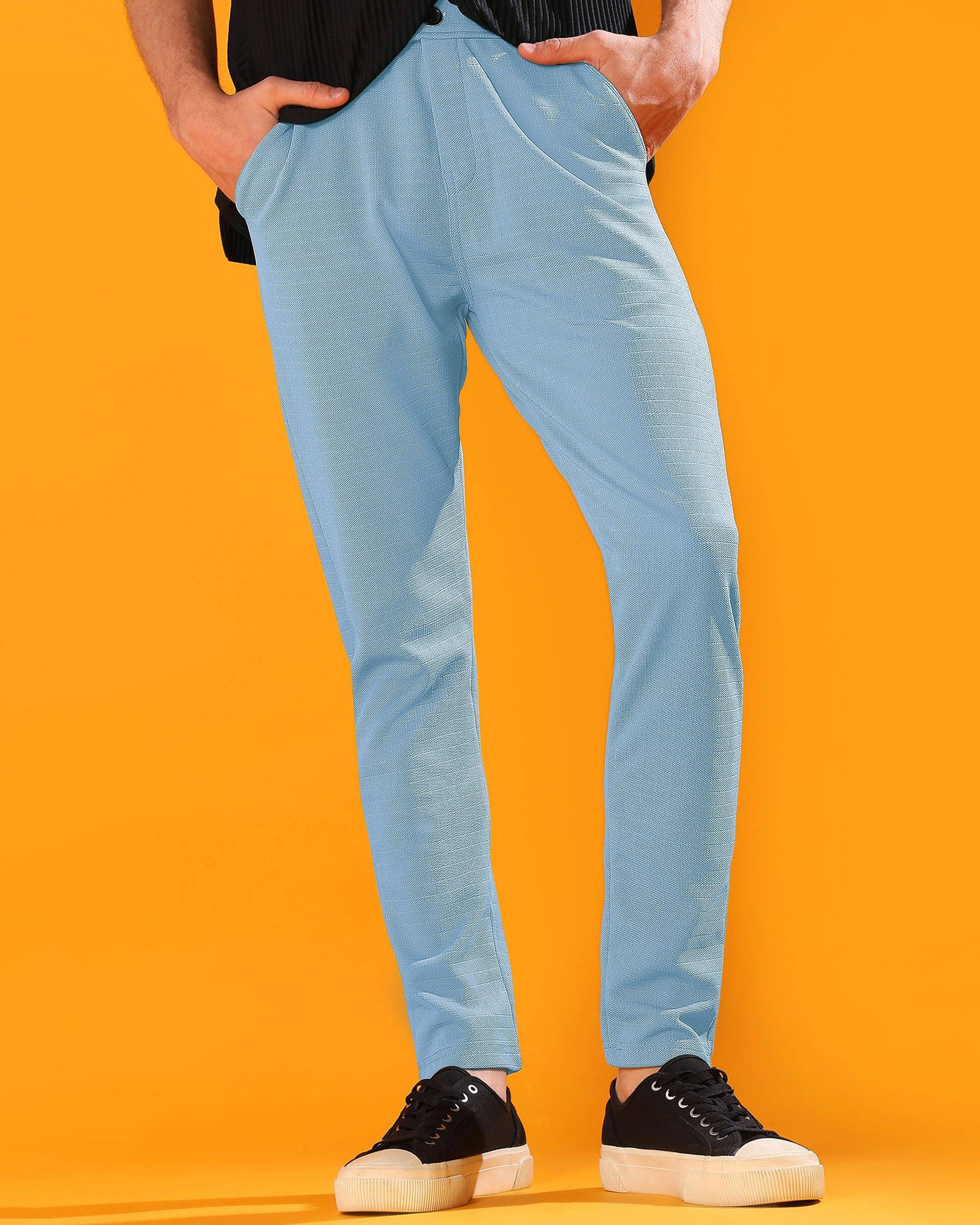     			INDICLUB Regular Men's Trouser - Light Blue ( Pack of 1 )
