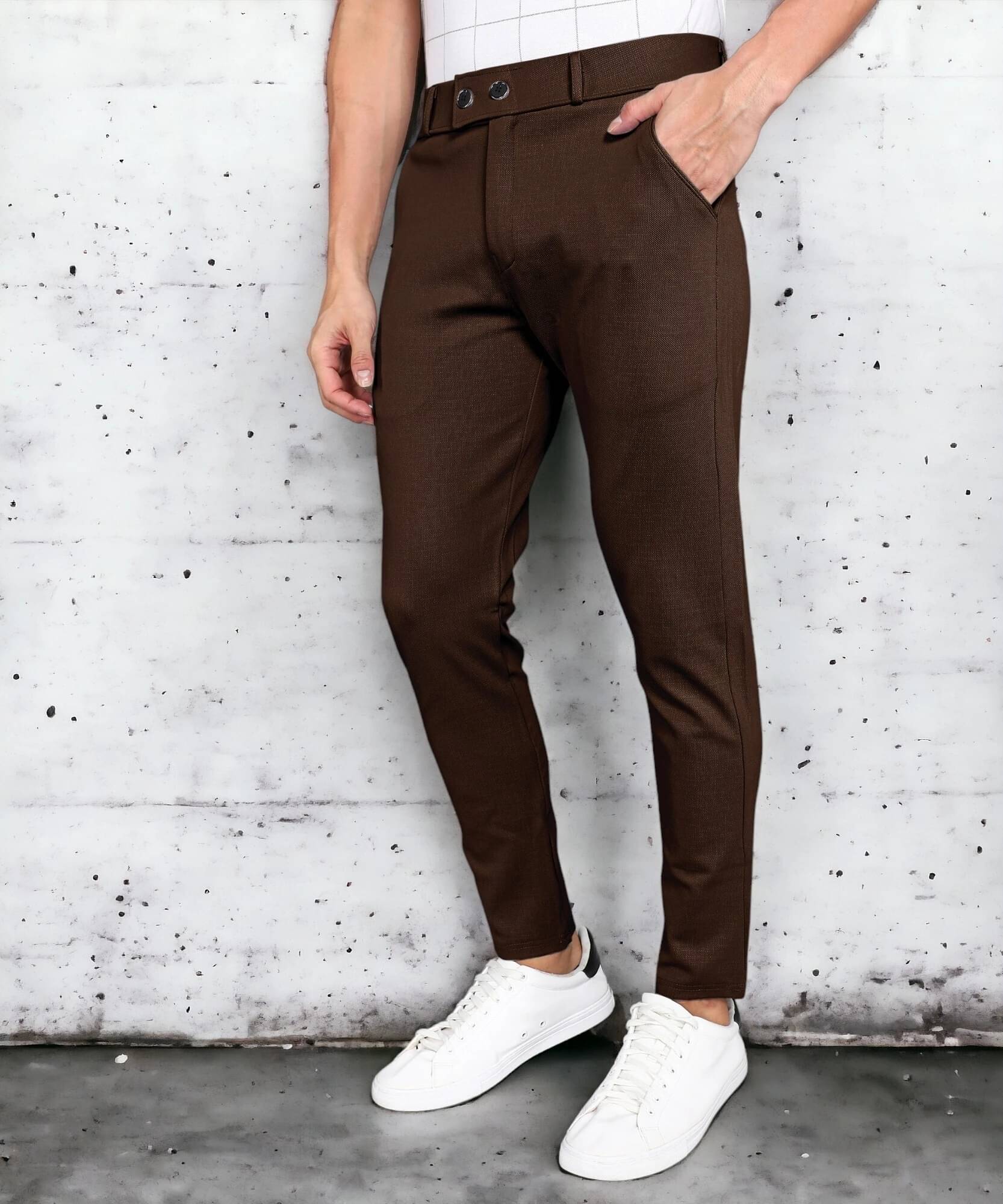     			INDICLUB Slim Men's Formal Trouser - Brown ( Pack of 1 )