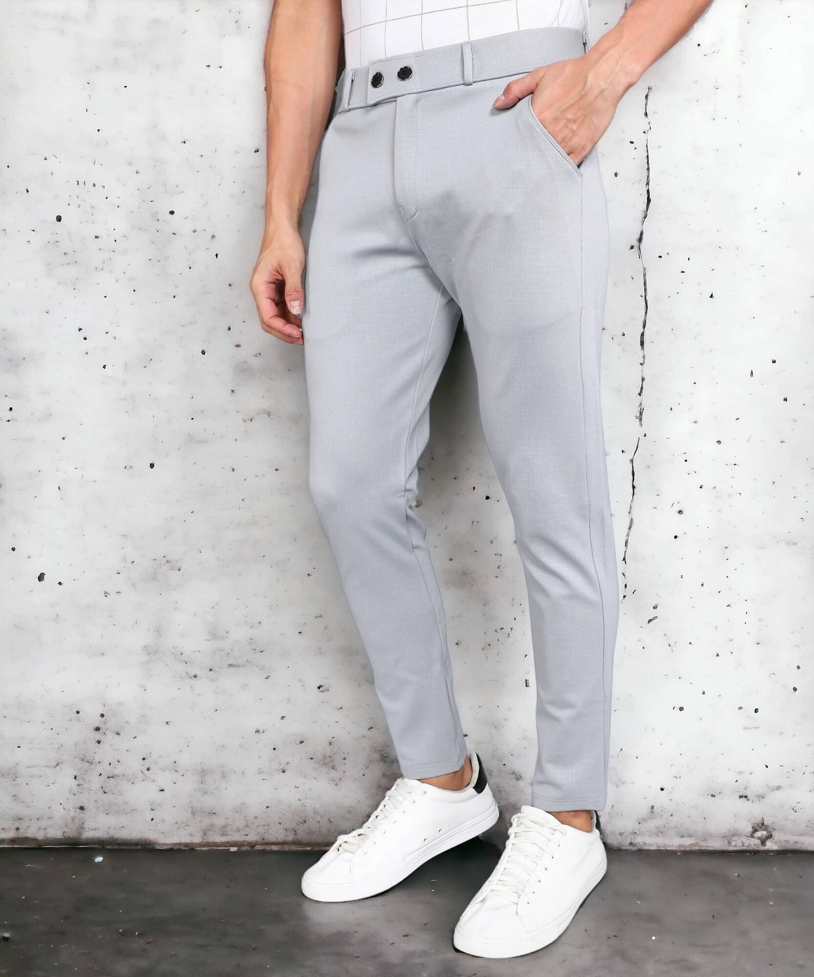     			INDICLUB Slim Men's Formal Trouser - Silver ( Pack of 1 )